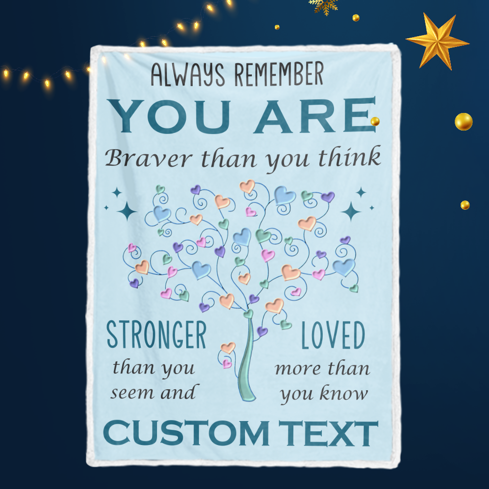 Blue You Are Sherpa Blanket Custom Gifts for Women or Men - Inspirational Blanket, Thinking of You Gifts for Friend Sister Coworker, Personalized Blanket Gifts for Her Him