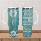 Blue Dandelion Inspirational Surrounded By Your Glory Tumbler 40 Oz Custom Gift - Personalized Stainless Steel Tumbler