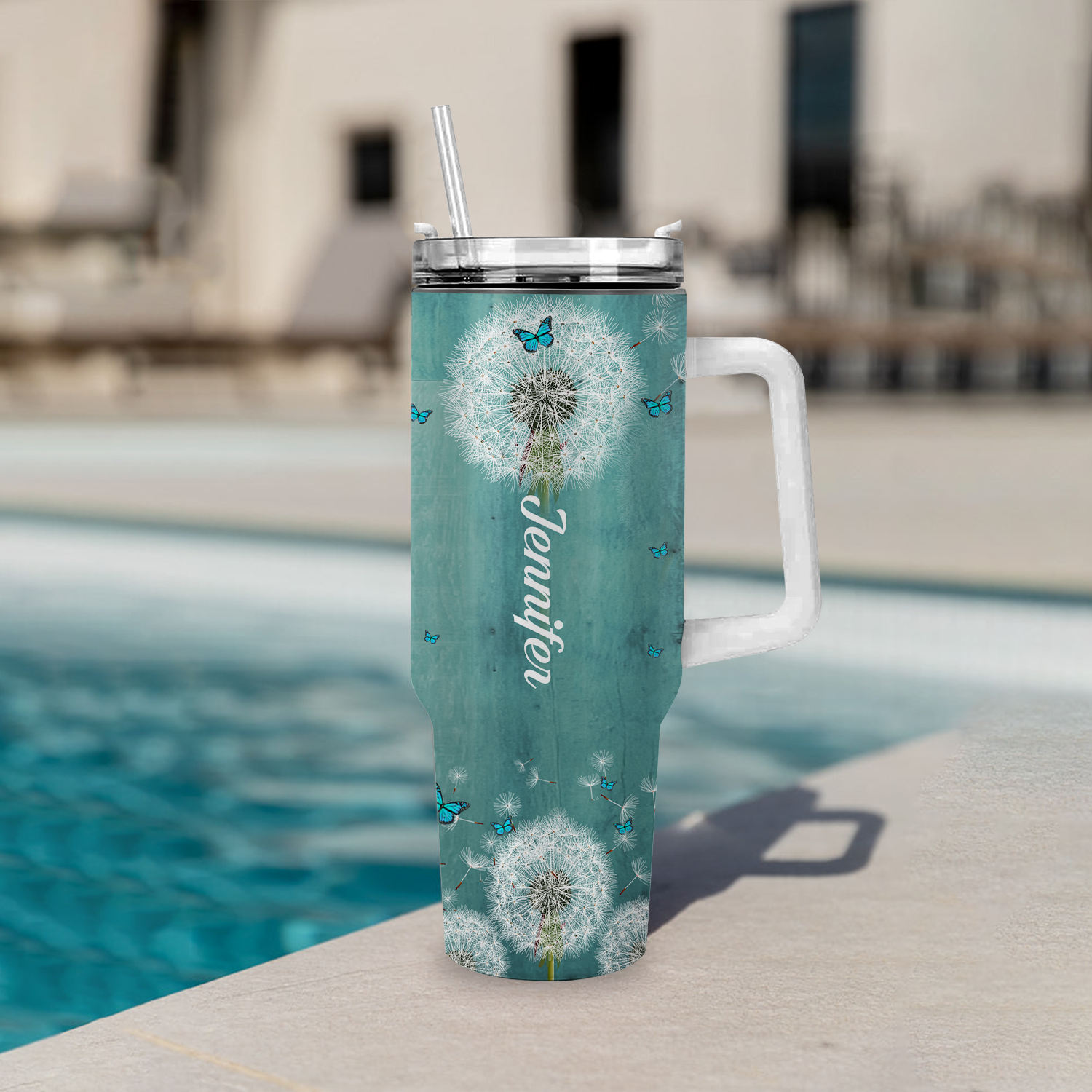 Blue Dandelion Inspirational Surrounded By Your Glory Tumbler 40 Oz Custom Gift - Personalized Stainless Steel Tumbler