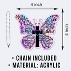 Hologram Butterfly Christian Cross Ornament Gift Bible Verse Christmas Ornament Car Hanging