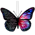 Pink Blue Monarch Butterfly Surrounded By Your Glory Christian Ornament Gift Christmas Ornament Car Hanging