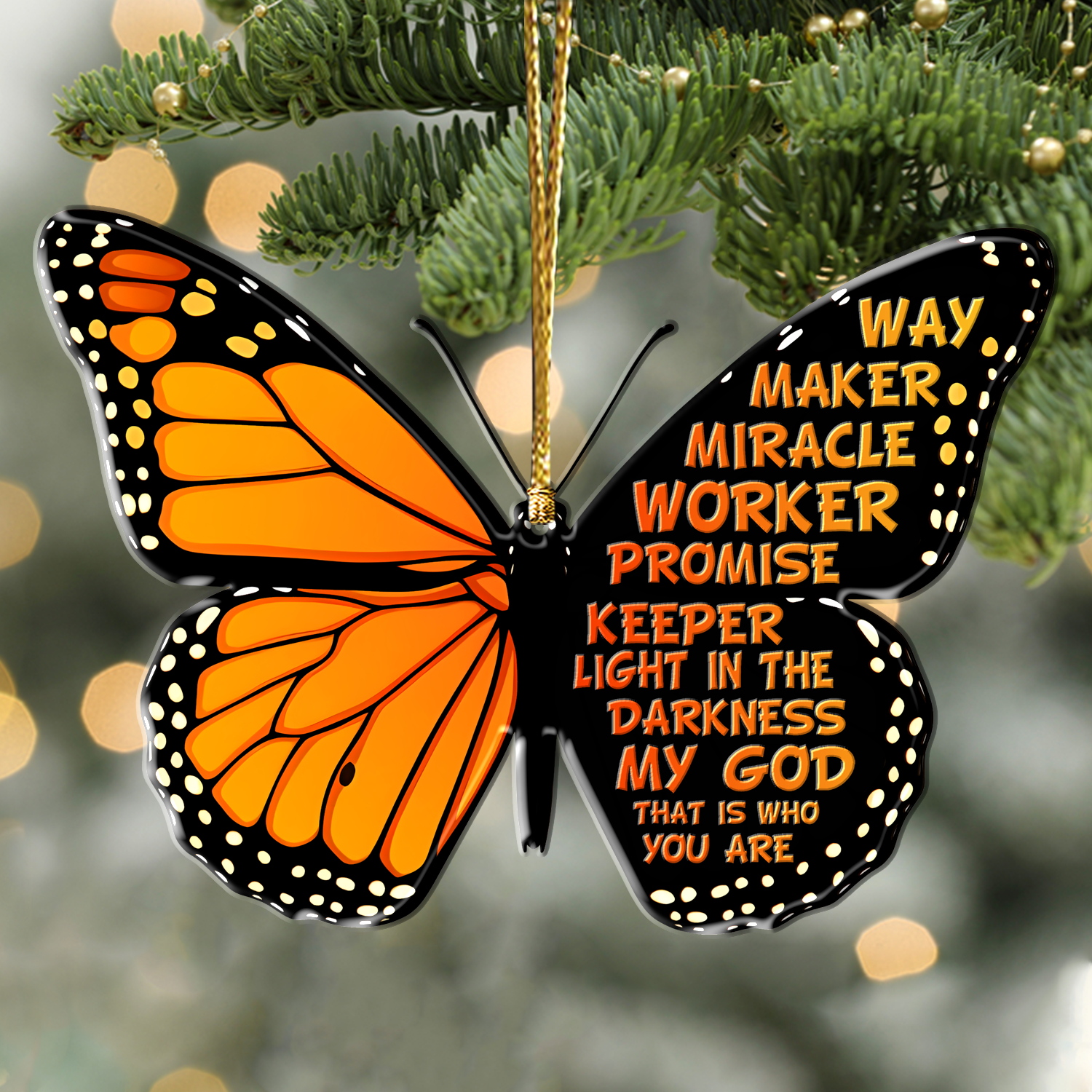 Butterfly Way Maker Christian Ornament Gift Bible Verse Christmas Ornament Car Hanging