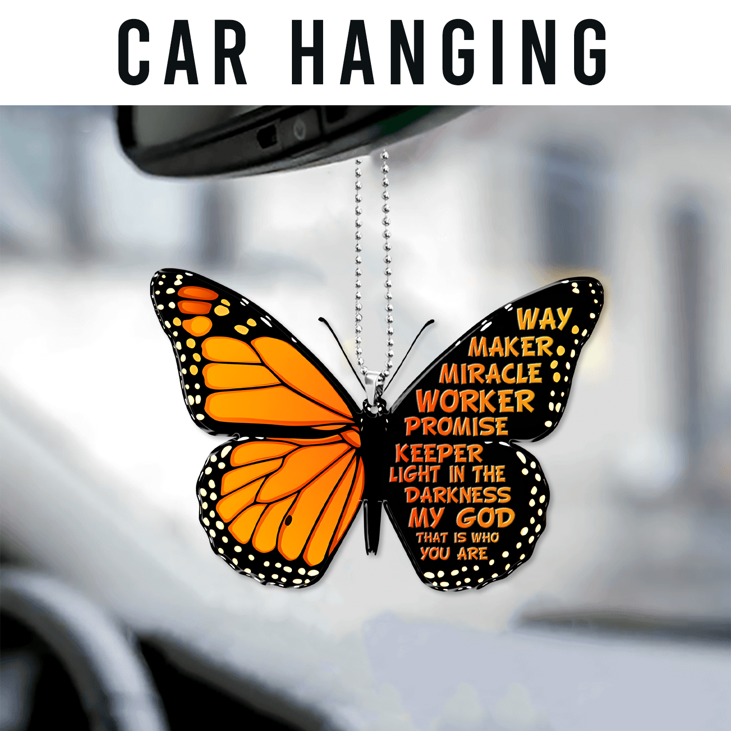 Butterfly Way Maker Christian Ornament Gift Bible Verse Christmas Ornament Car Hanging