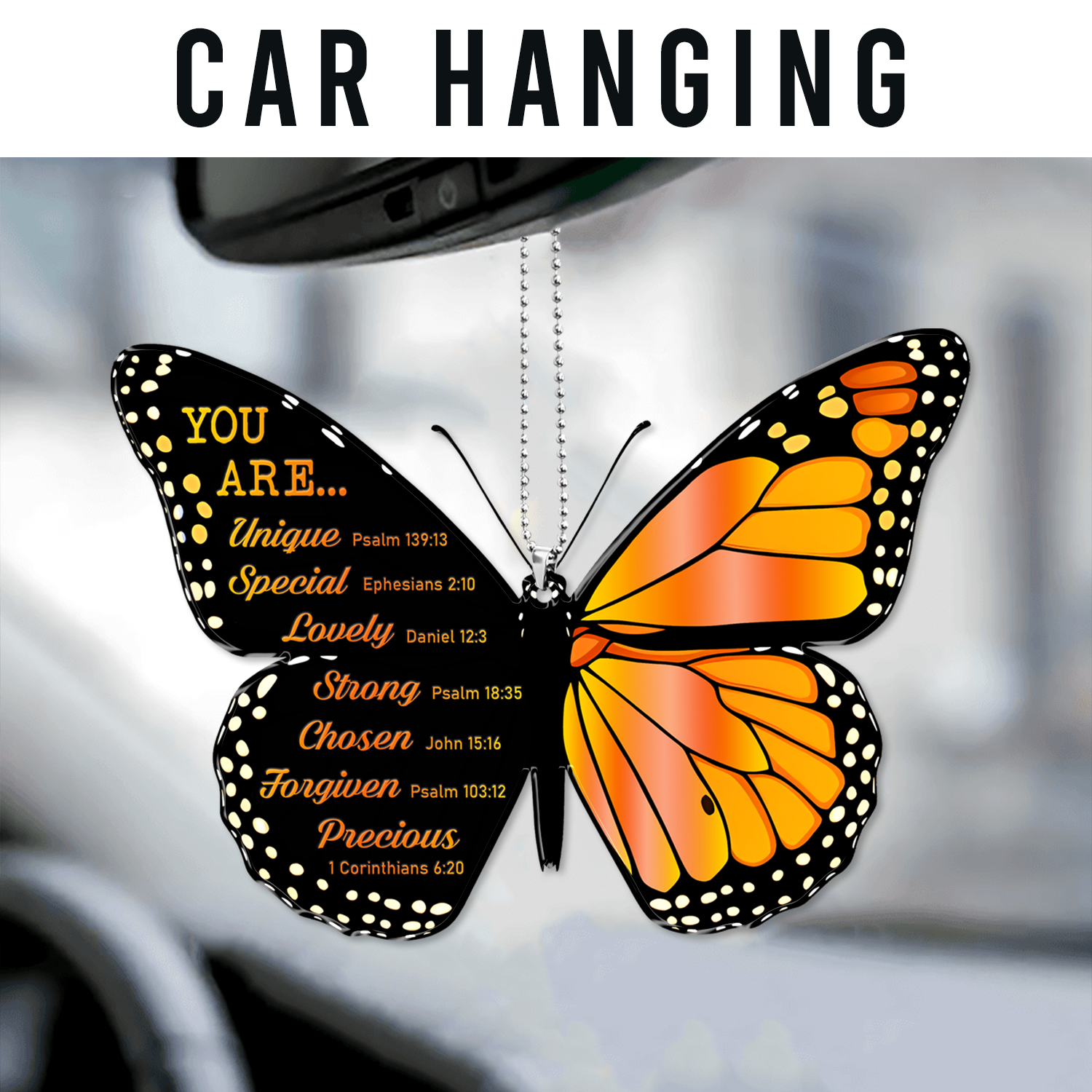 Monarch Butterfly You Are Christian Ornament Gift Bible Verse Christmas Ornament Car Hanging