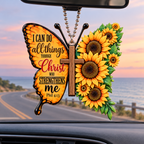 3D Raised Sunflower Butterfly Bible Verse Ornament