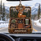 3D Raised Personalized Name Ornament - Hunter Gear Box Ornament Gift for Him