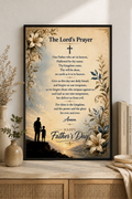 The Lord's Prayer Poster Wall Art - Our Father Prayer Poster Wall Decor - Inspirational Bible Verse Gift for Jesus Lovers, Dad & men