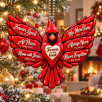 3D Raised Cardinal Memorial Ornament – Bible Verse Sympathy Gift For Loss