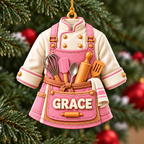 Personalized Name 3D Raised Baker Uniform Ornament
