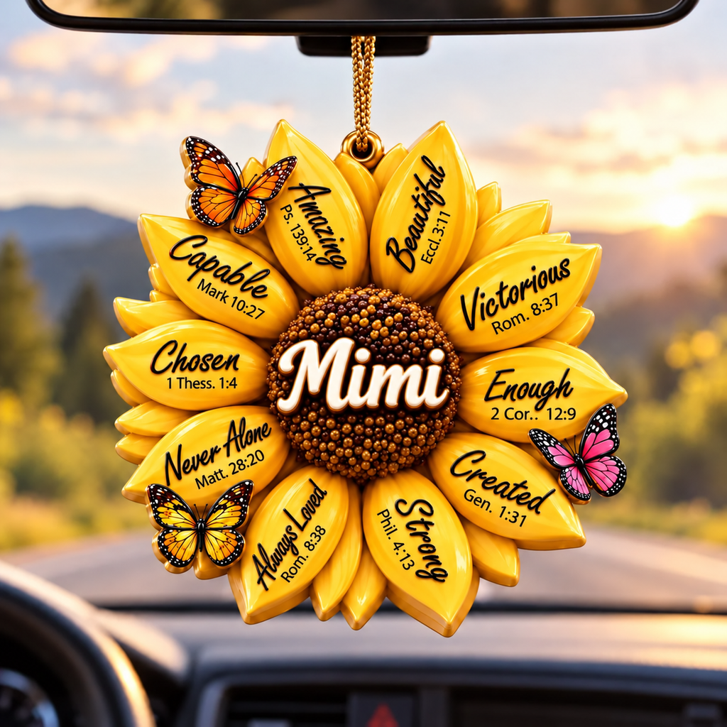 3D Raised Sunflower Bible Verse Ornament - Inspirational Gift for Mom, Grandma, women