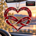 Personalized Couple Heart Infinity Ornament – Custom Names Forever Love Car Hanging Ornament, Romantic Gift for Couples