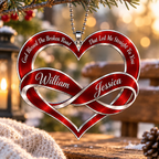 Personalized Couple Heart Infinity Ornament – Custom Names Forever Love Car Hanging Ornament, Romantic Gift for Couples