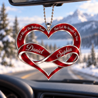 Personalized Couple Heart Infinity Ornament – Custom Names Forever Love Car Hanging Ornament, Romantic Gift for Couples