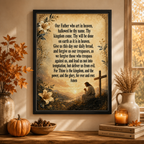Our Father Prayer Poster Wall Decor - The Lord’s Prayer Wall Art - Christian Decor Inspirational Bible Verse Print Vintage Faith-Based Gift for Home, Church, and Office