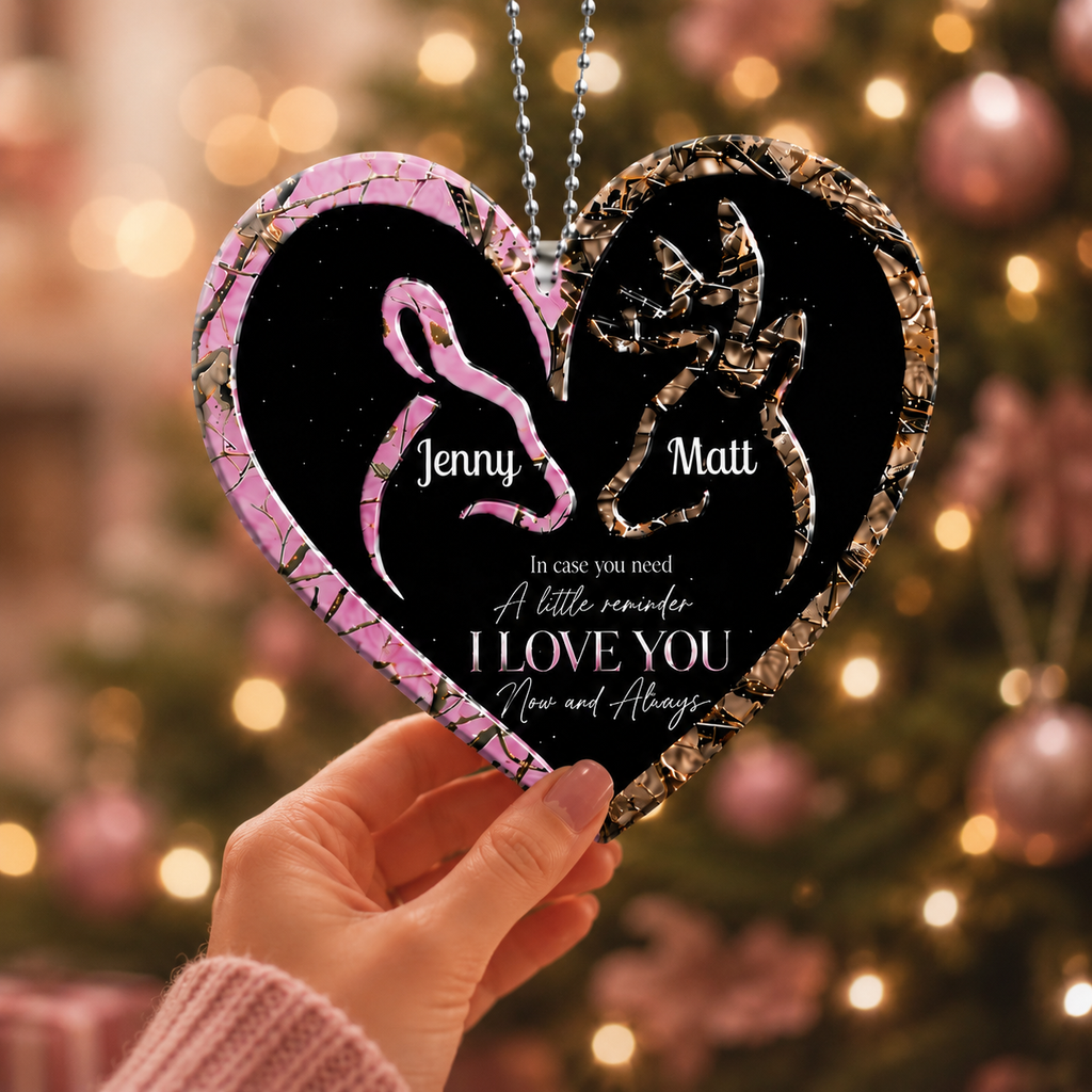 Personalized Deer Heart Doe Buck In Case You Need A Little Reminder Ornament, Custom for Gift For Couples, Husband, Wife, Anniversary Gifts