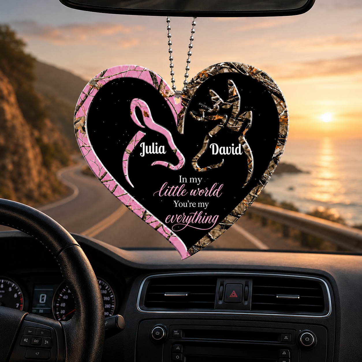 Personalized Deer Heart Doe Buck Romantic Quotes Ornament, Custom Gift for Couples, Anniversary Gift