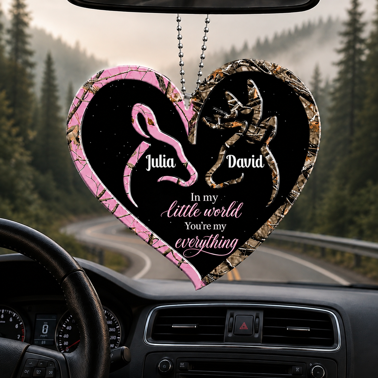 Personalized Deer Heart Doe Buck Romantic Quotes Ornament, Custom Gift for Couples, Anniversary Gift