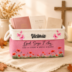 Custom Storage Basket - Personalized Jesus Bible Flower Book Basket - Gifts for Jesus Lovers, Bookish Lovers