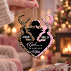Personalized Buck N Doe GOD Gave Me A Perfect Catch In You Heart Ornament - Ideal Gifts for Couples, for Husband & Wife