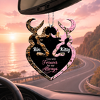 Personalized Name Buck And Doe You Will Forever Be My Always Heart Ornament - Ideal Gifts for Couples, for Husband & Wife