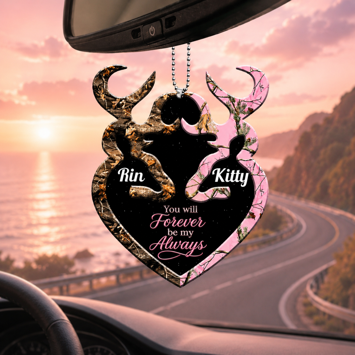 Personalized Name Buck And Doe You Will Forever Be My Always Heart Ornament - Ideal Gifts for Couples, for Husband & Wife