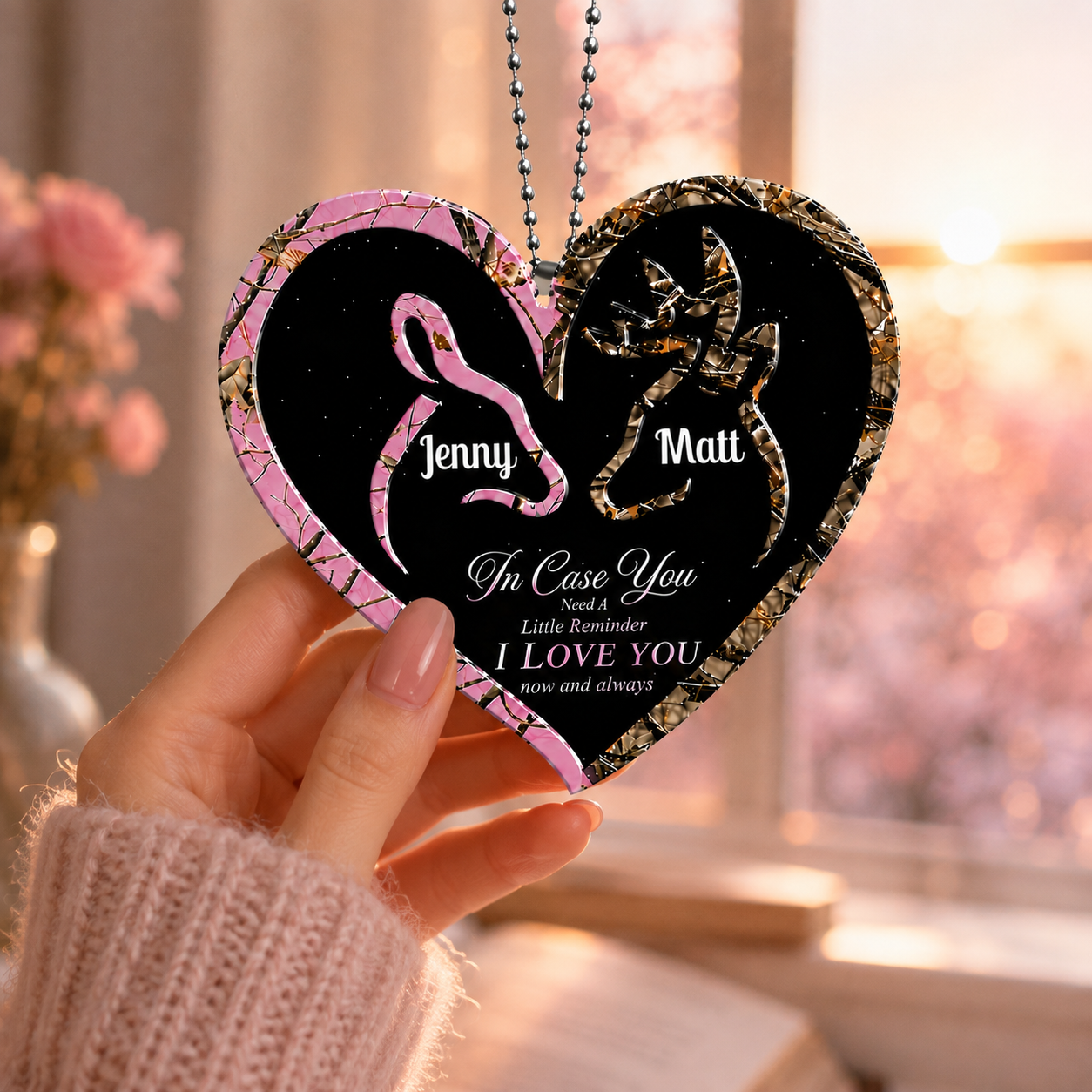 Personalized Deer Heart Doe Buck In Case You Need A Little Reminder Ornament, Custom for Gift For Couples, Husband, Wife, Anniversary Gifts