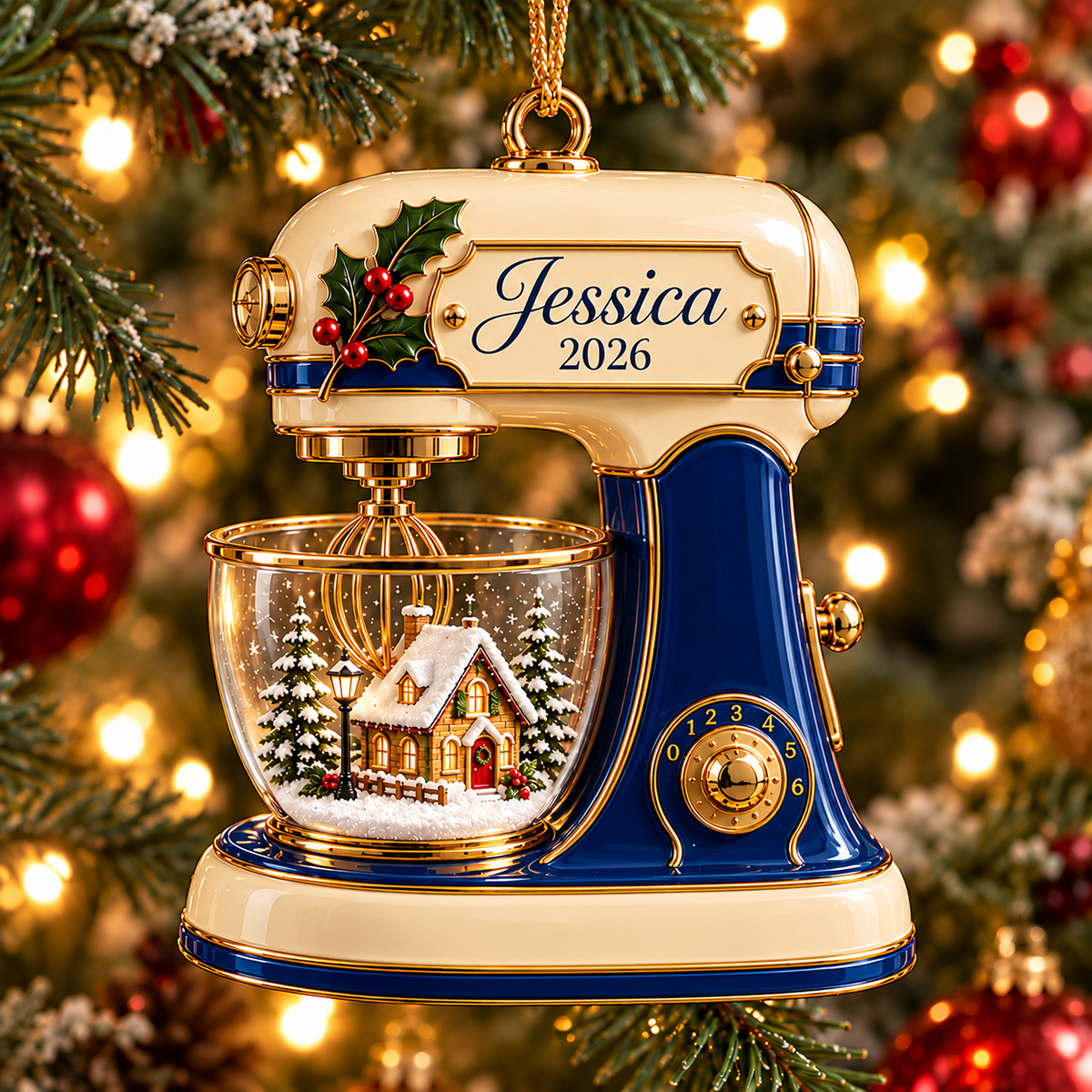 3D Raised Personalized Stand Mixer Christmas Ornament