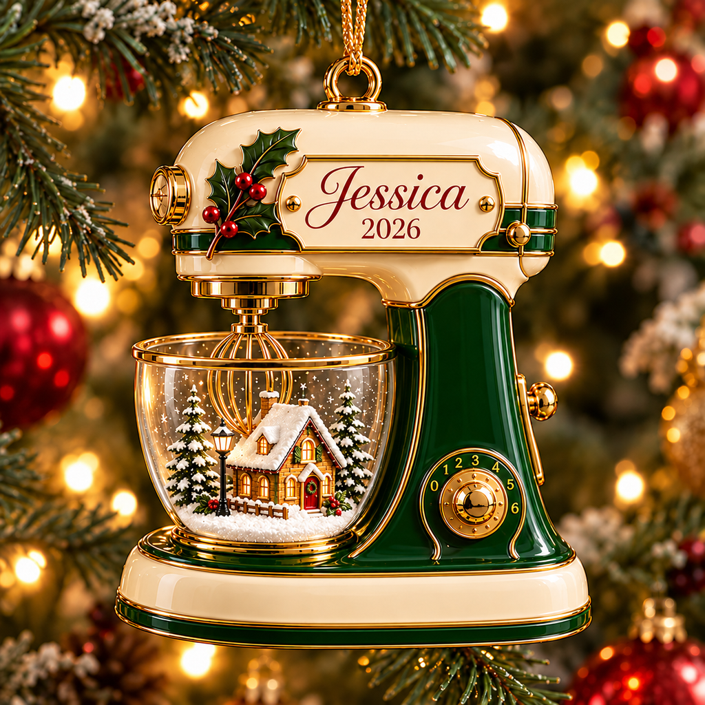 3D Raised Personalized Stand Mixer Christmas Ornament