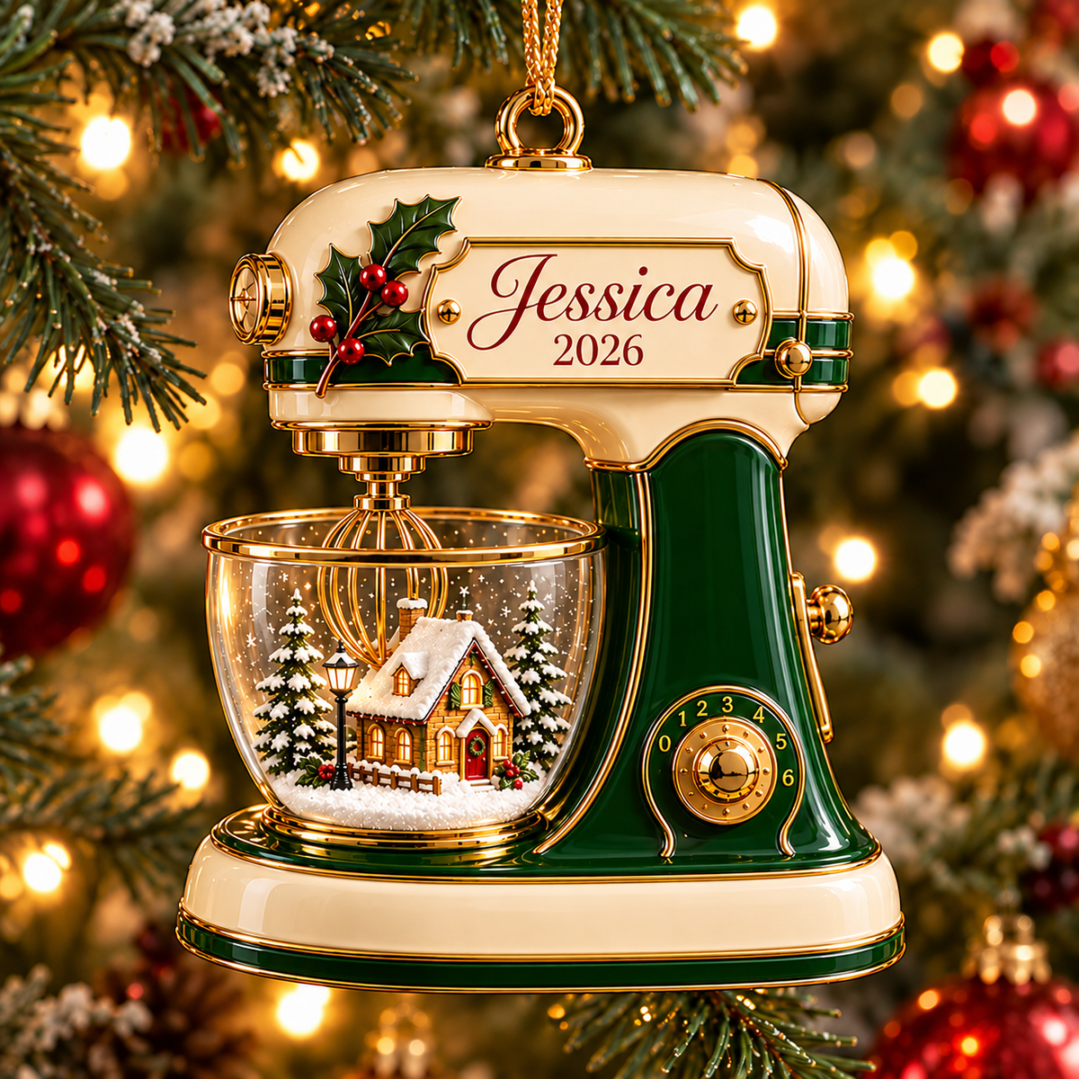 3D Raised Personalized Stand Mixer Christmas Ornament