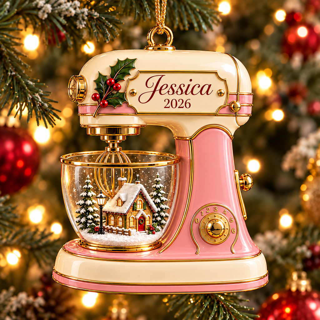 3D Raised Personalized Stand Mixer Christmas Ornament
