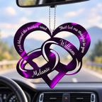 Purple Couple Rings God Blessed Personalized Ornament - Ideal Gift for Couples, for Anniversary Occasions