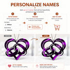 Purple Couple Rings God Blessed Personalized Ornament - Ideal Gift for Couples, for Anniversary Occasions
