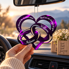 Purple Couple Rings God Blessed Personalized Ornament - Ideal Gift for Couples, for Anniversary Occasions