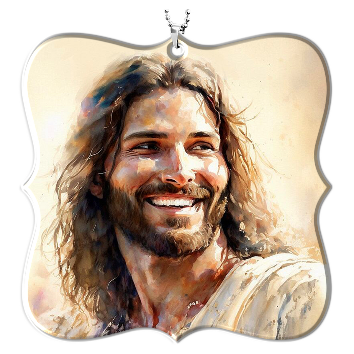 Christ Smiling Portrait Christian Ornament Gift Christmas Ornament Car Hanging
