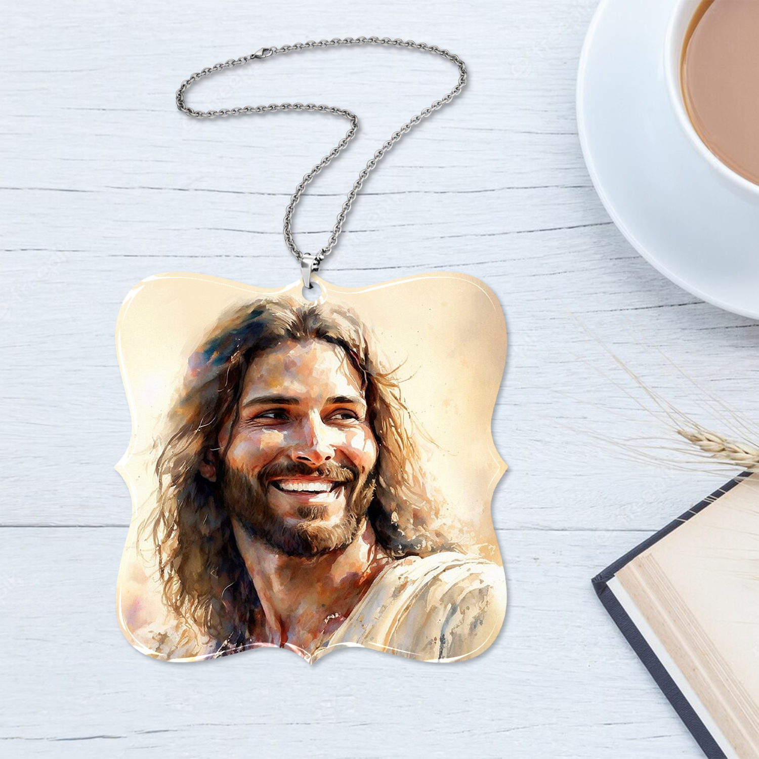 Christ Smiling Portrait Christian Ornament Gift Christmas Ornament Car Hanging