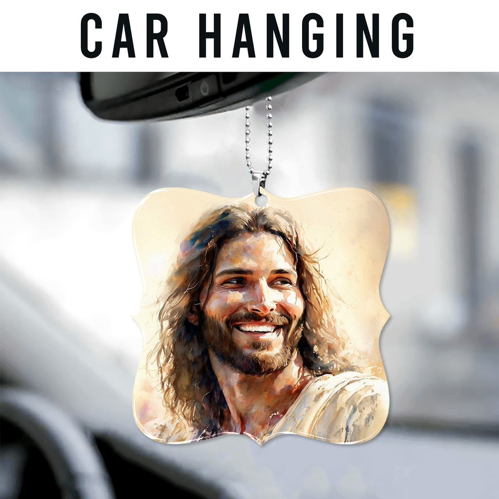 Christ Smiling Portrait Christian Ornament Gift Christmas Ornament Car Hanging