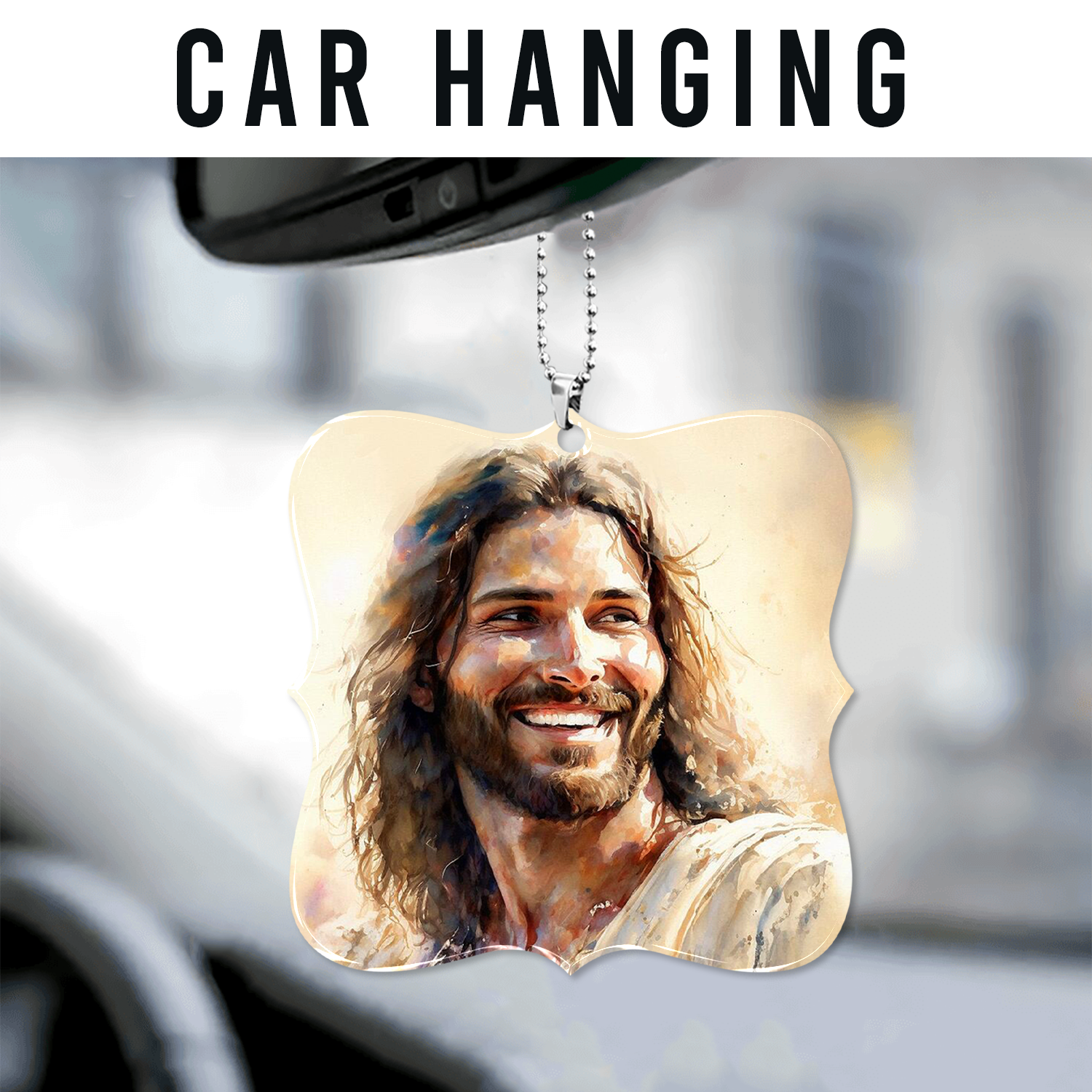 Christ Smiling Portrait Christian Ornament Gift Christmas Ornament Car Hanging
