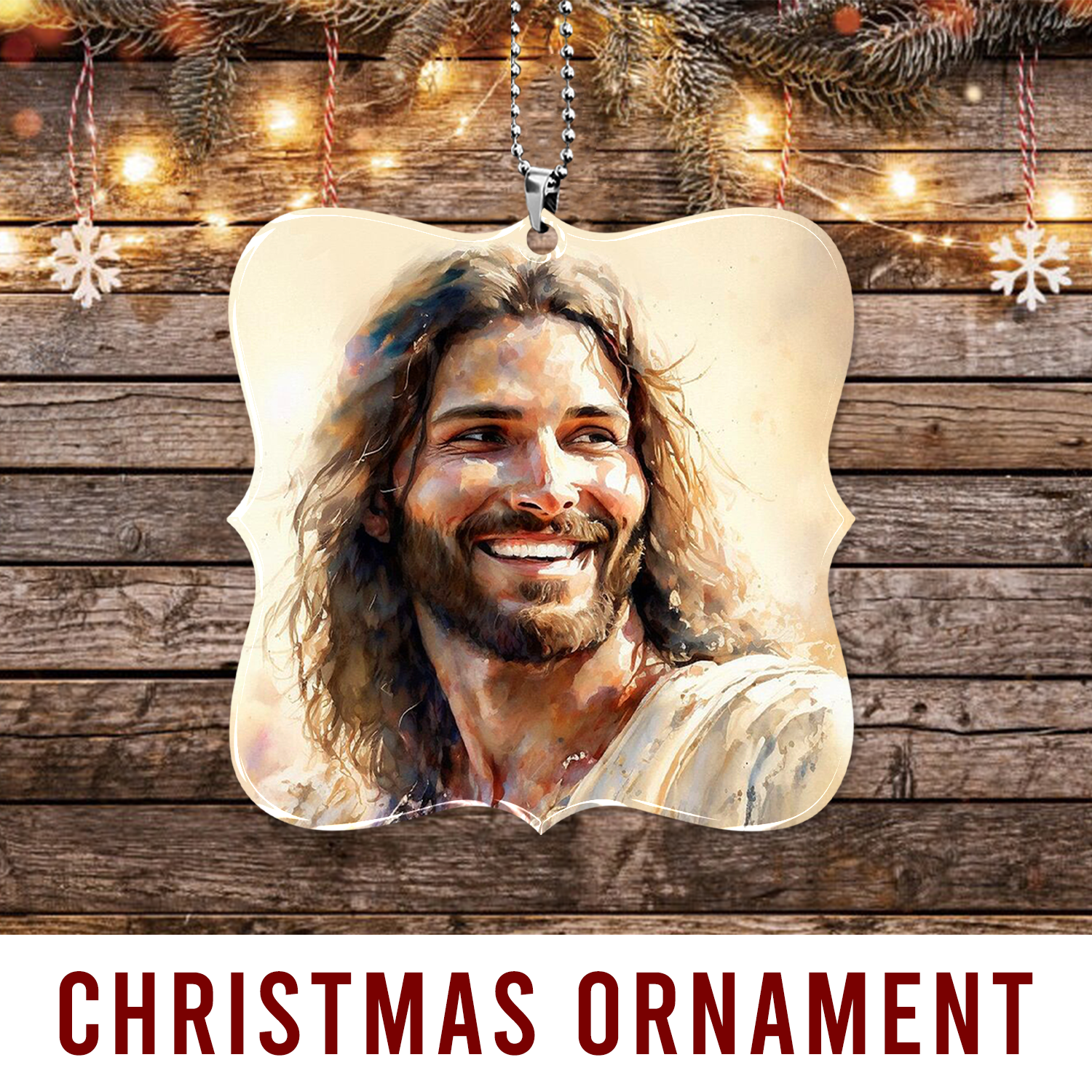 Christ Smiling Portrait Christian Ornament Gift Christmas Ornament Car Hanging