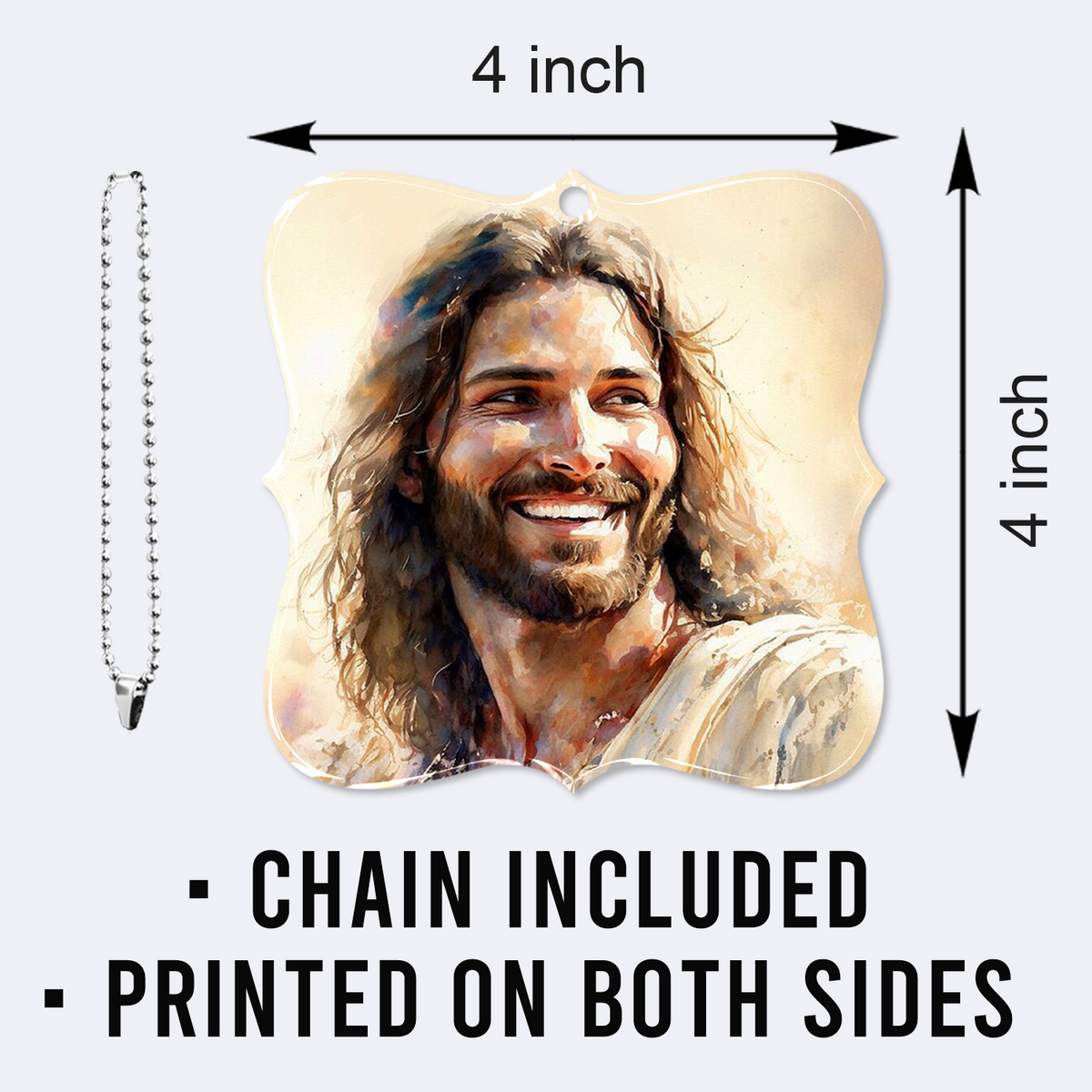 Christ Smiling Portrait Christian Ornament Gift Christmas Ornament Car Hanging
