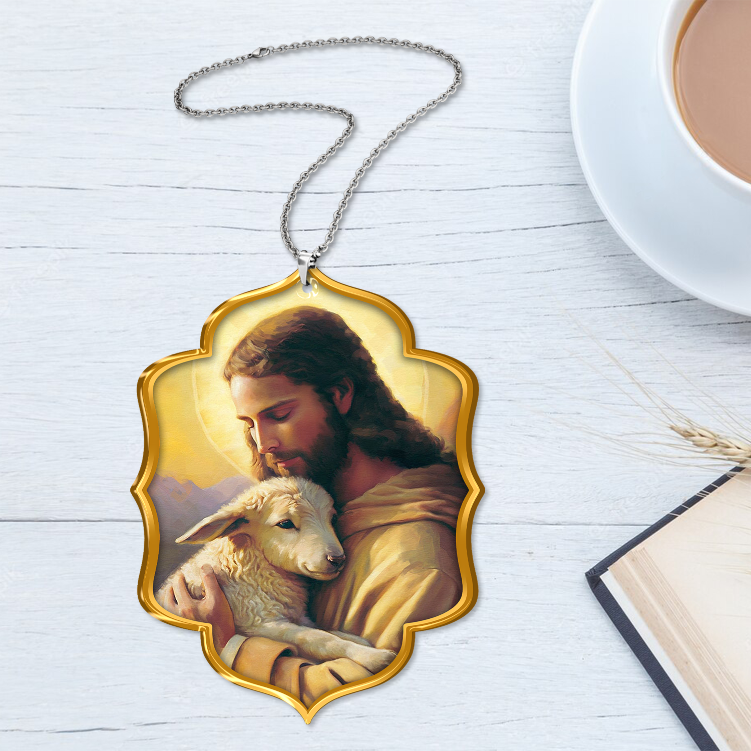 The Good Shepherd, Christ and Lamb Christian Ornament Gift Christmas Ornament Car Hanging