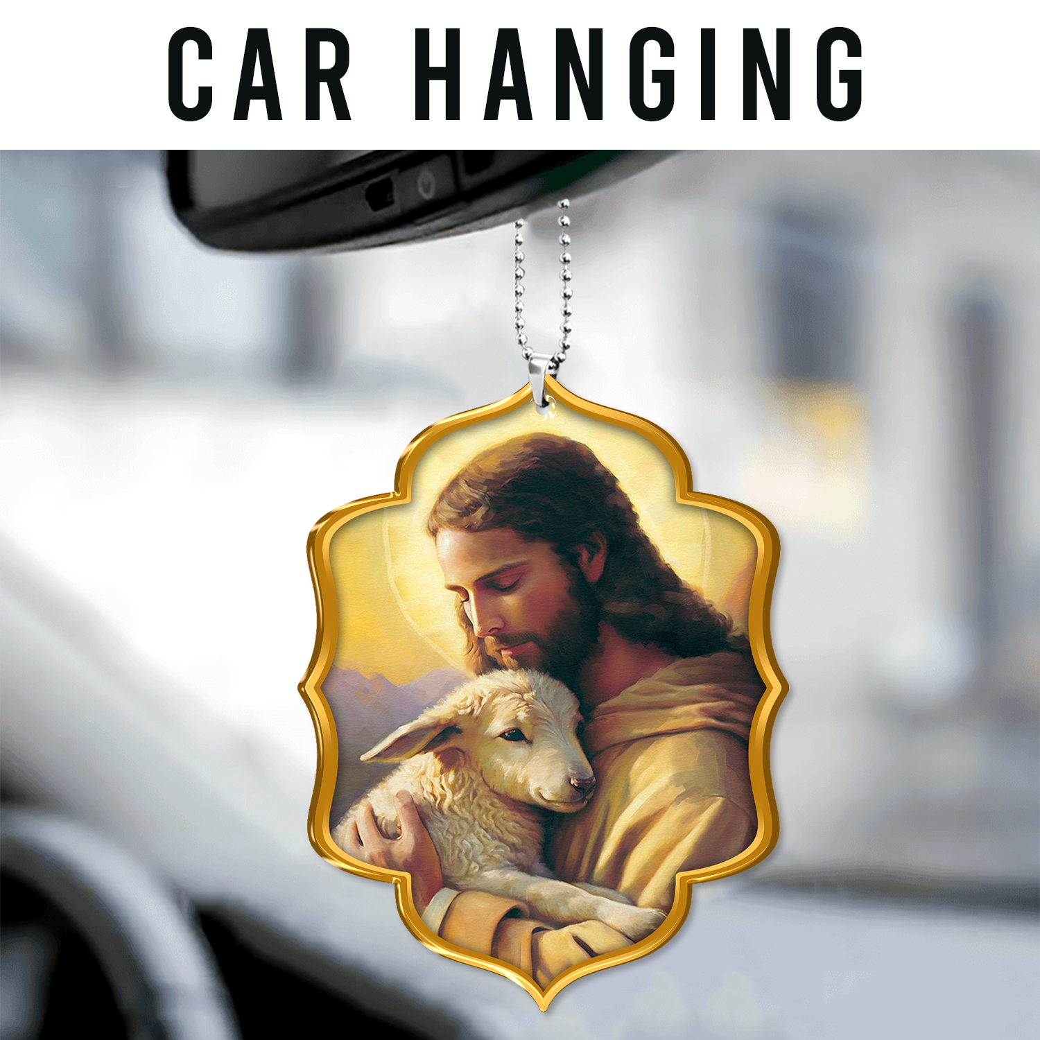 The Good Shepherd, Christ and Lamb Christian Ornament Gift Christmas Ornament Car Hanging