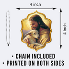 The Good Shepherd, Christ and Lamb Christian Ornament Gift Christmas Ornament Car Hanging