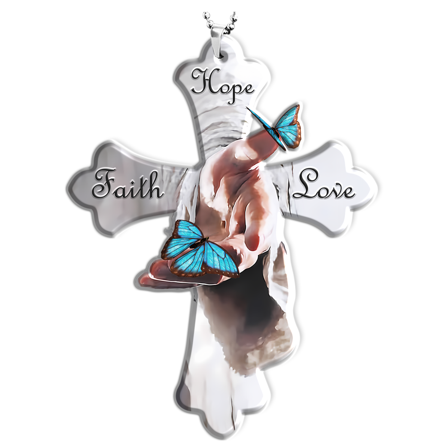 Give Me Your Hand Christian Cross Ornament Gift Christmas Ornament Car Hanging