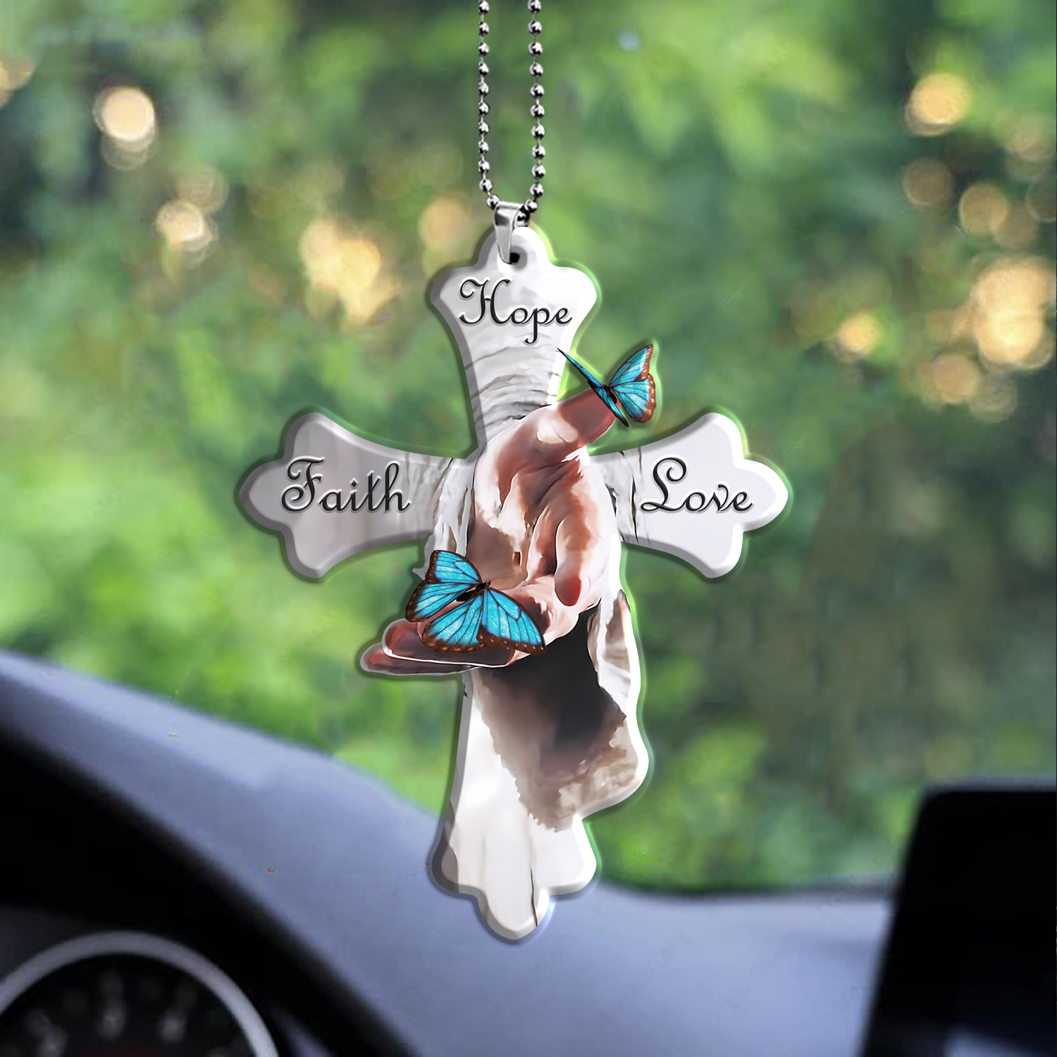 Give Me Your Hand Christian Cross Ornament Gift Christmas Ornament Car Hanging