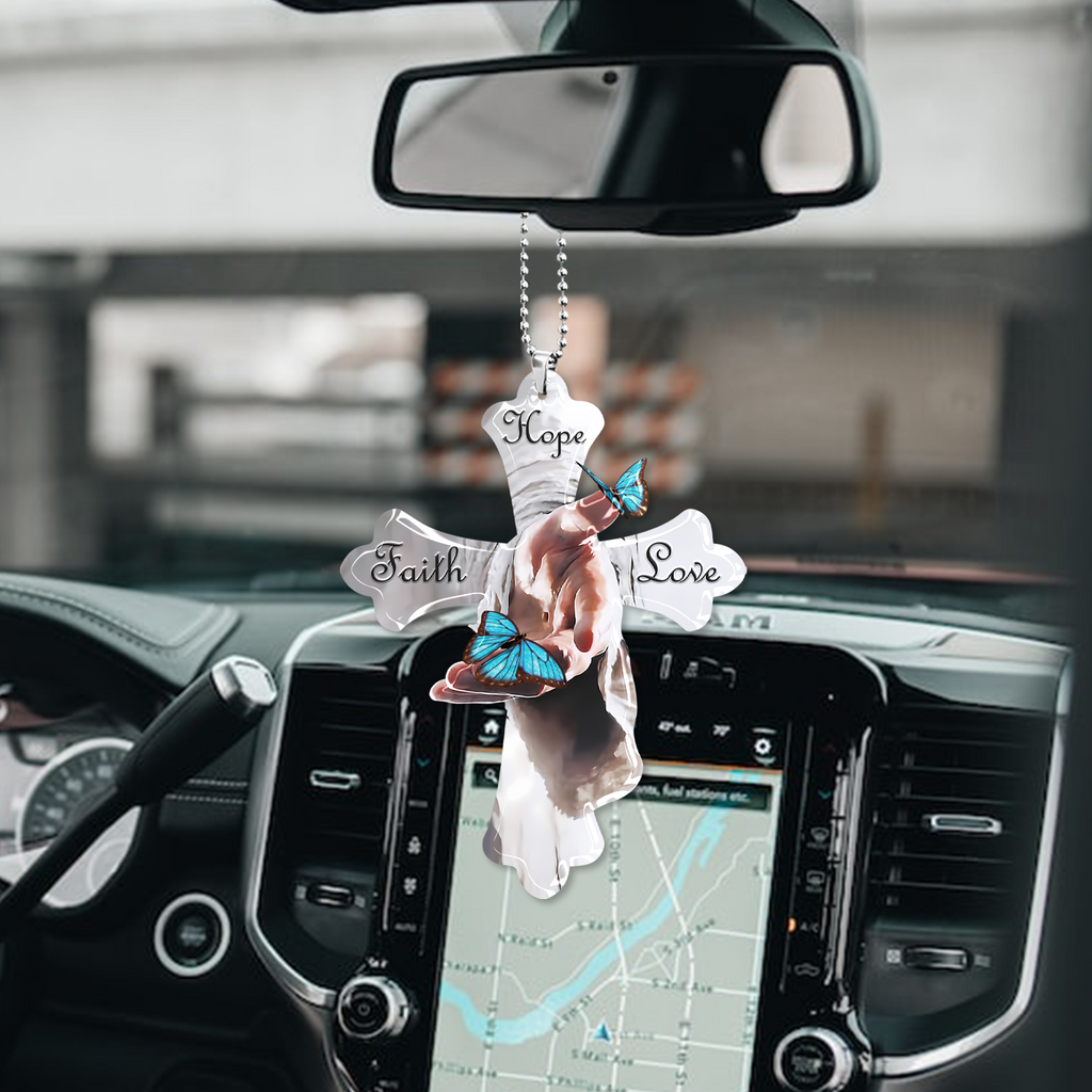 Give Me Your Hand Christian Cross Ornament Gift Christmas Ornament Car Hanging