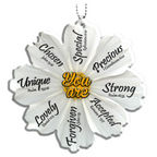 White Cosmos Flower Christian You Are Ornament Gift Bible Verse Christmas Ornament Car Hanging