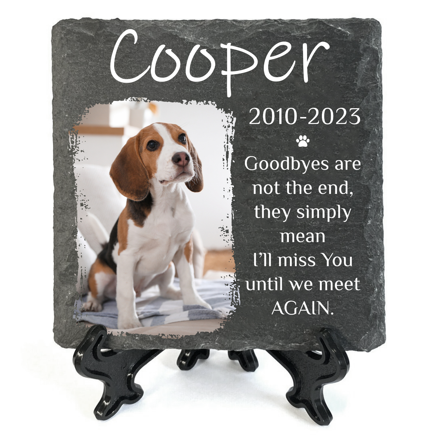 Custom Pet Photo Goodbyes Are Not The End Custom Dog Memorial Stone, Pet Memorial Gifts - Personalized Custom Memorial Tombstone