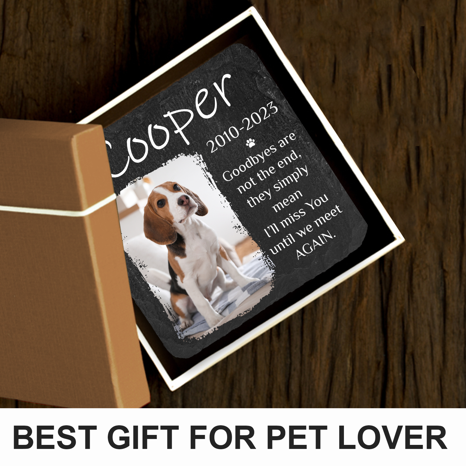 Custom Pet Photo Goodbyes Are Not The End Custom Dog Memorial Stone, Pet Memorial Gifts - Personalized Custom Memorial Tombstone