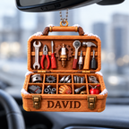 3D Raised Personalized Mechanic Toolbox Christmas Ornament