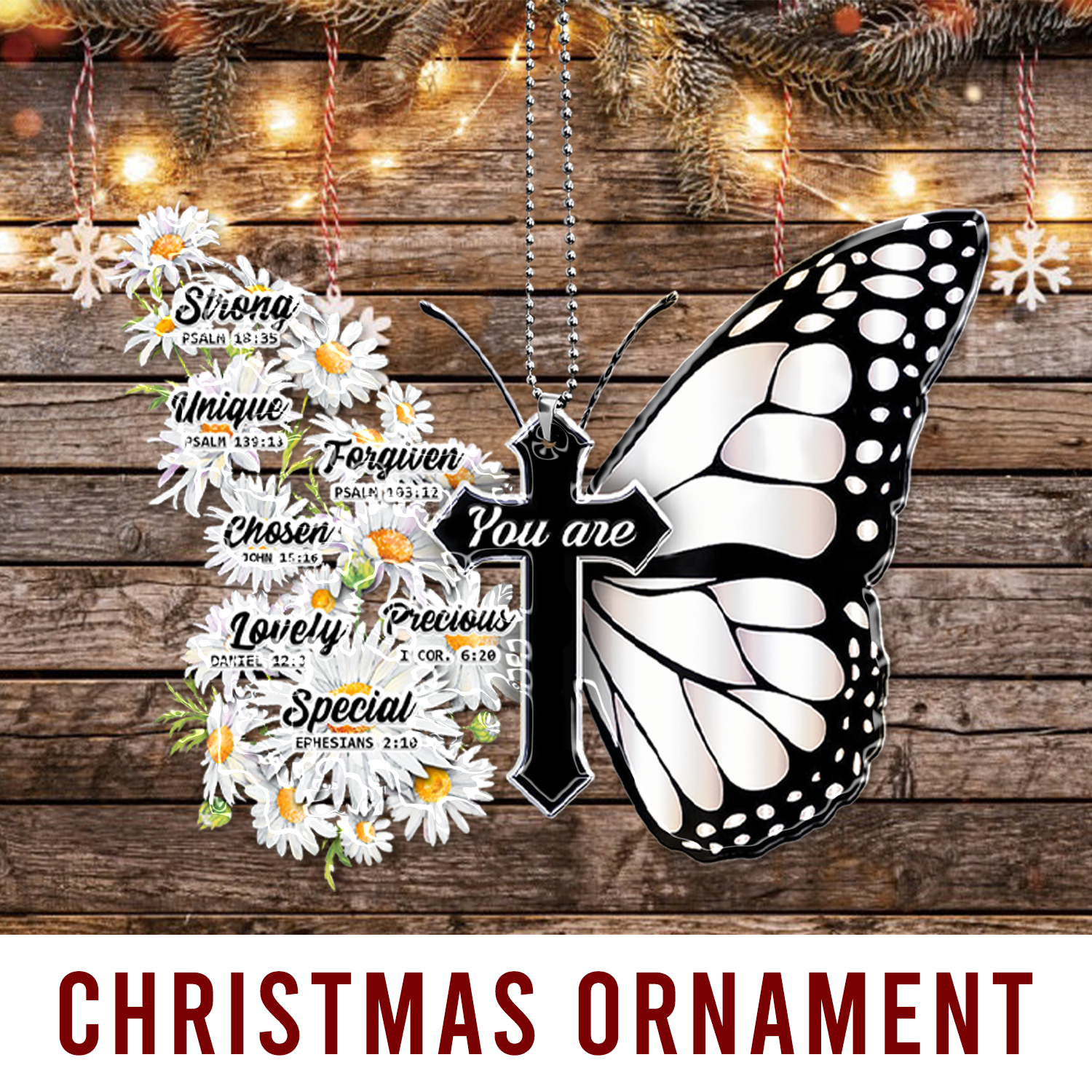 Daisy Butterfly You Are 2023 Christmas Ornaments